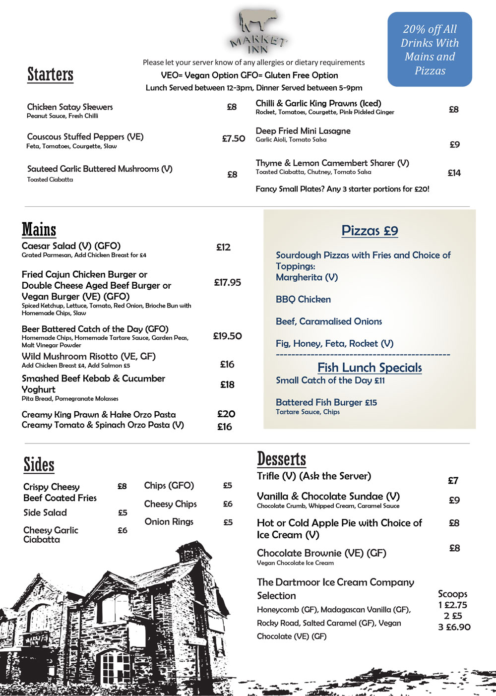 The Market Inn Lunch Menu